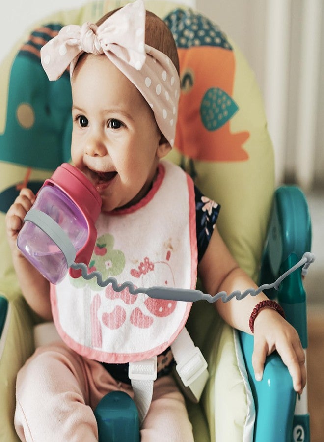 Yunaeduo Toy Straps for Baby, Silicone Toy Straps for Stroller, Toy Safety Straps for Toy, Sippy Cup Straps, Adjustable Toy Holder for Stroller, High Chair - BPA Free (Gray) - Image 2